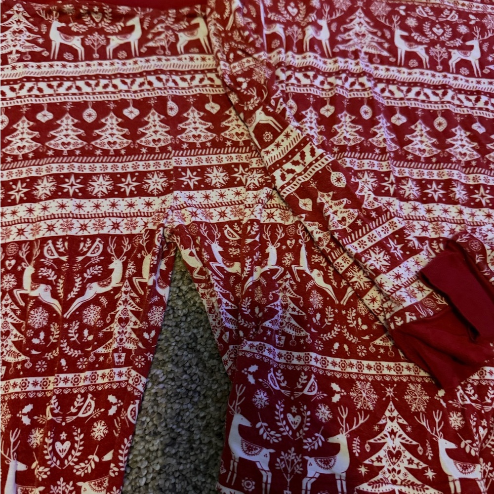 Little sleepies reindeer cheer Cozy Red Kids Pajamas - Picture 2 of 4